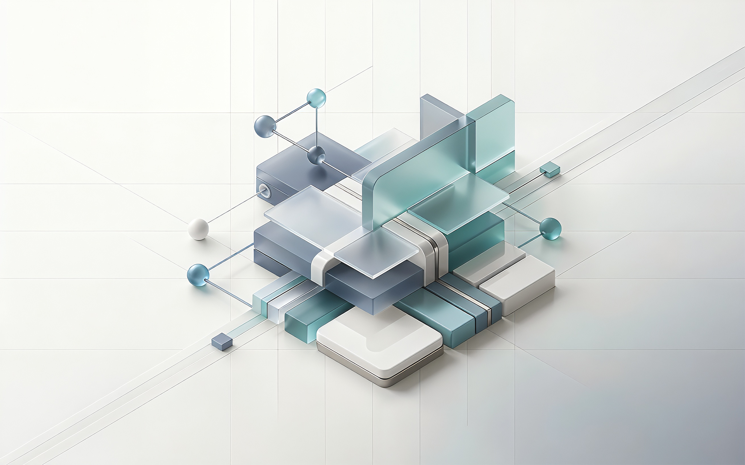 Abstract visualization of connected business systems and software delivery